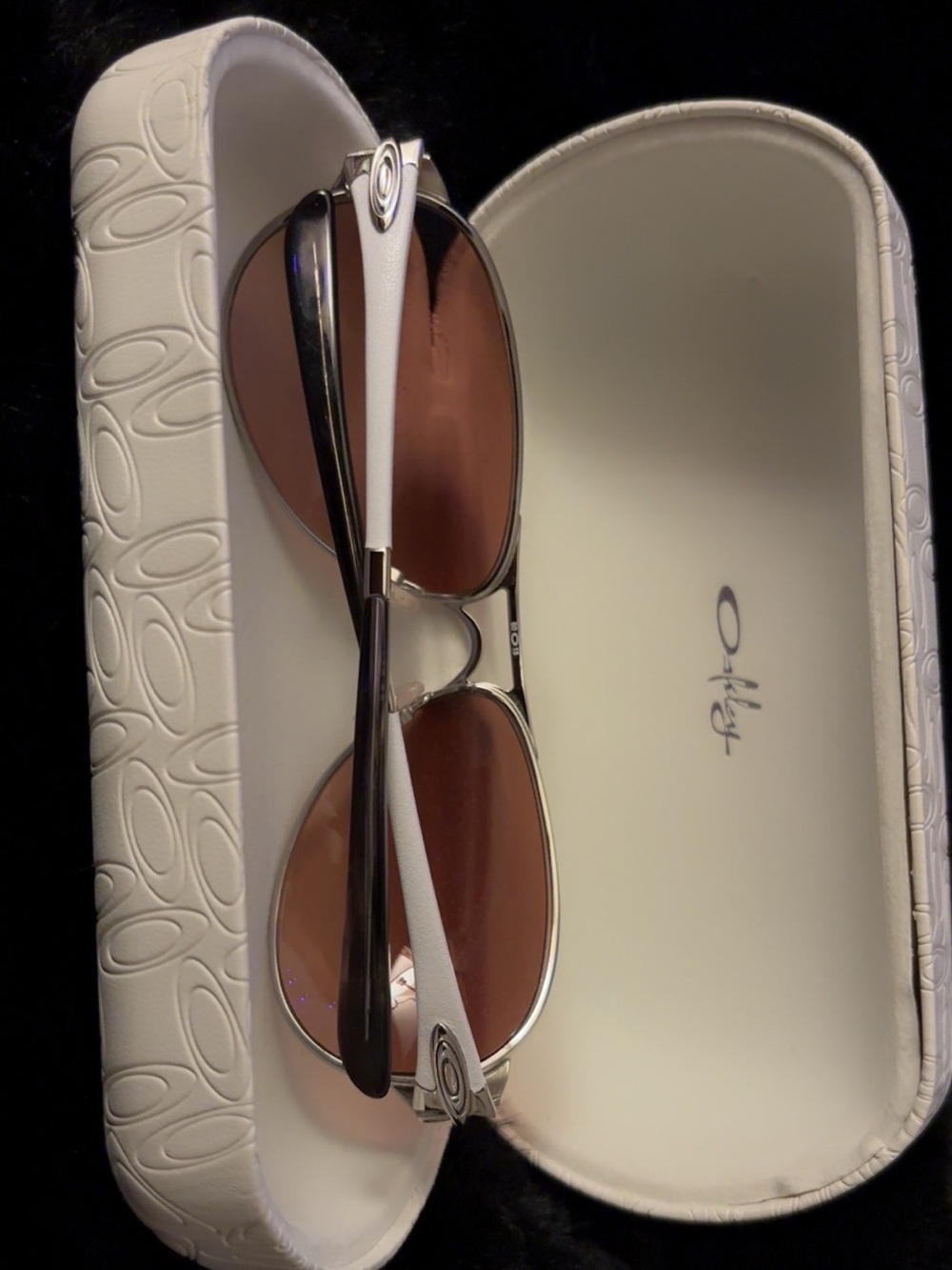 Oakley White Frame leather, purple/brownish tint, never worn NEW!!!